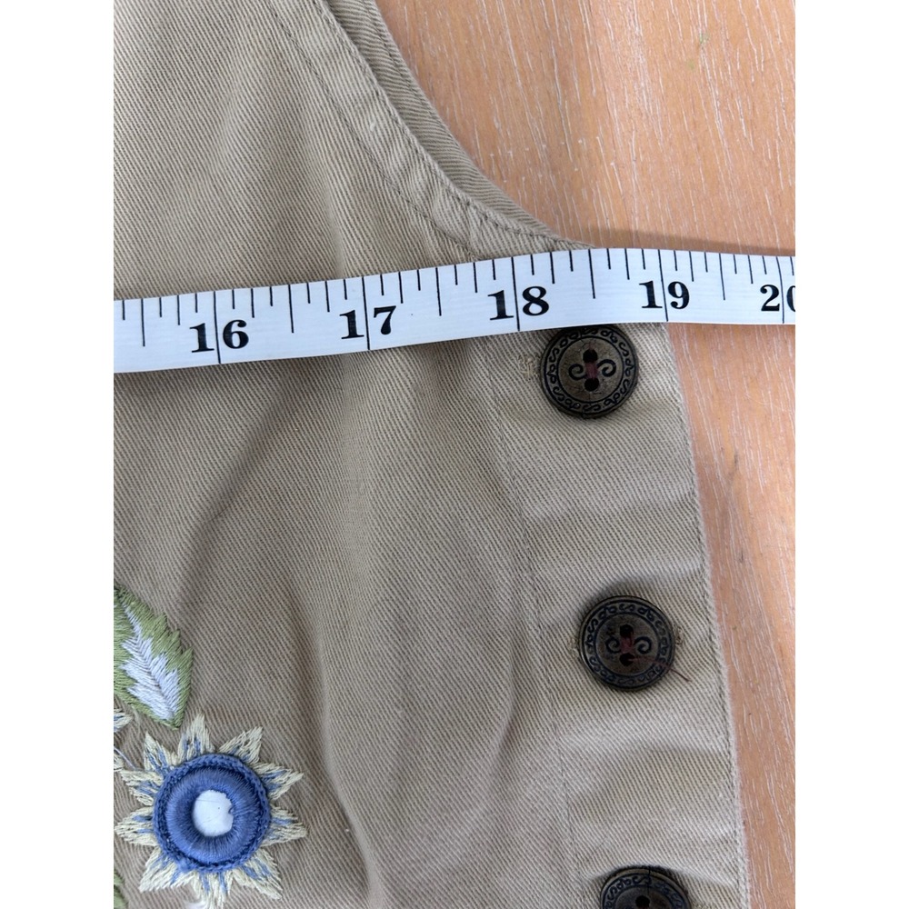 VTG Asari Shirt Jumper Dress Sz M‎ Tan Cotton Embroidered Shisha Mirror Cottage - Picture 6 of 7